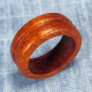 Hardwood Ring Made from Briarwood - Size 9.0 (US)